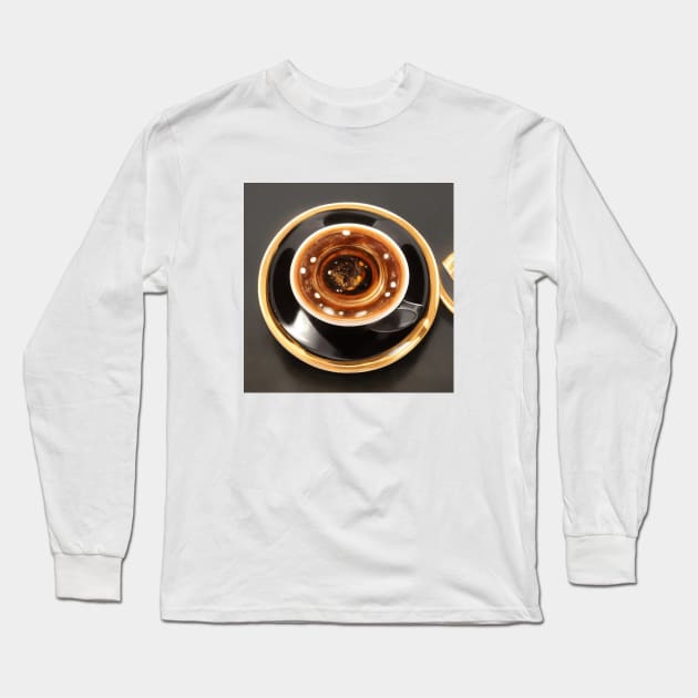 Coffee Vintage Since French Press Macchiato Long Sleeve T-Shirt by Flowering Away